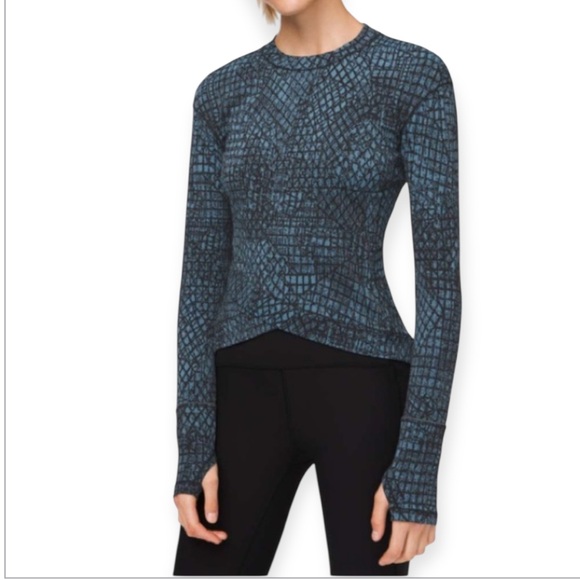 Lululemon Close To Crossing Jacquard Long Sleeve Top Size M - Picture 1 of 9